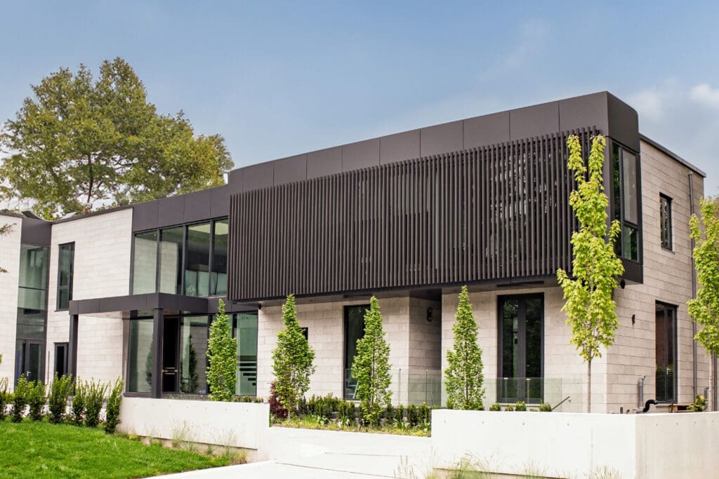A modern house using NORTwood WPC louver panel for privacy system.
